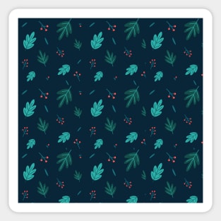 Blue colored flower pattern Sticker